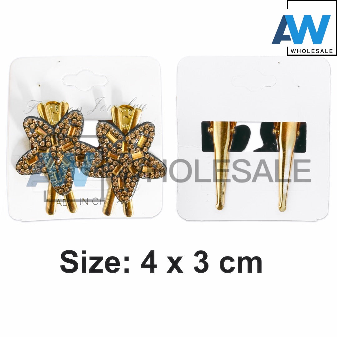 HPN-2291 (10 pcs) Gemstone Shape Hair Clip