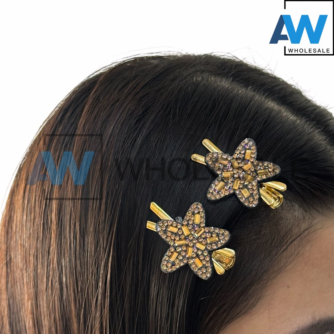 HPN-2291 (10 pcs) Gemstone Shape Hair Clip
