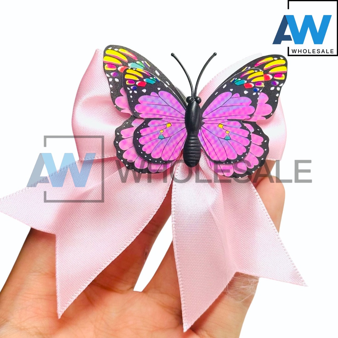 HPN-2354 (10 pcs) Butterfly Ribbon Hair Clips