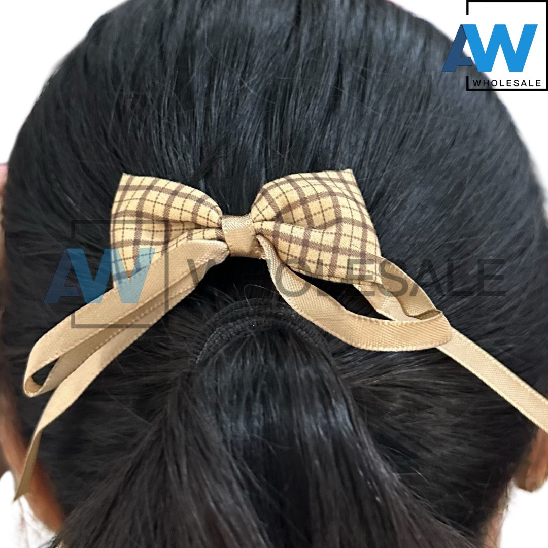 HPN-2373 (12 cards) 3 in 1 Flower Ribbon Hair Clip Set