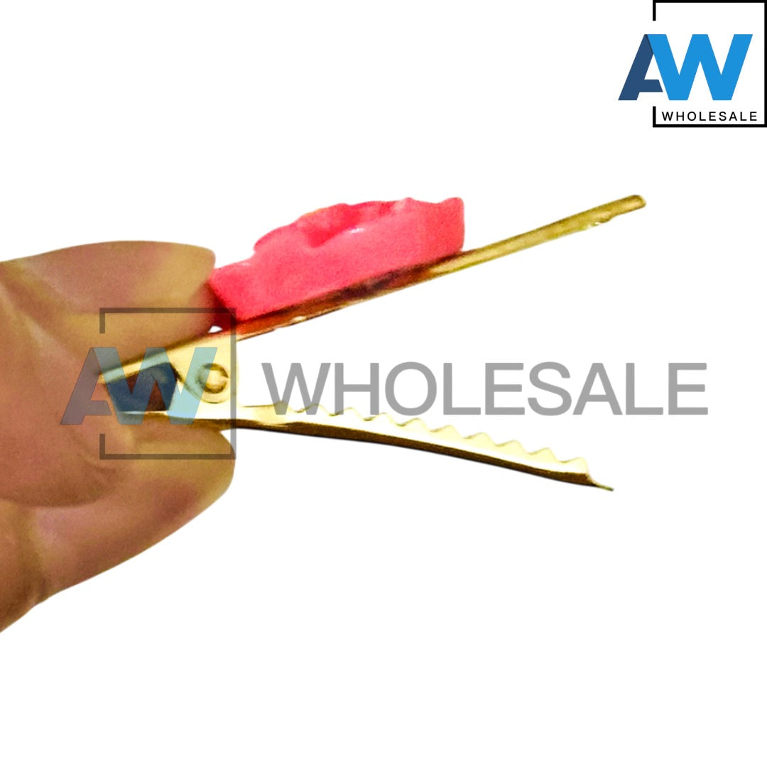 HPN-2408 (10 pcs) Flower Golden Hair Clips