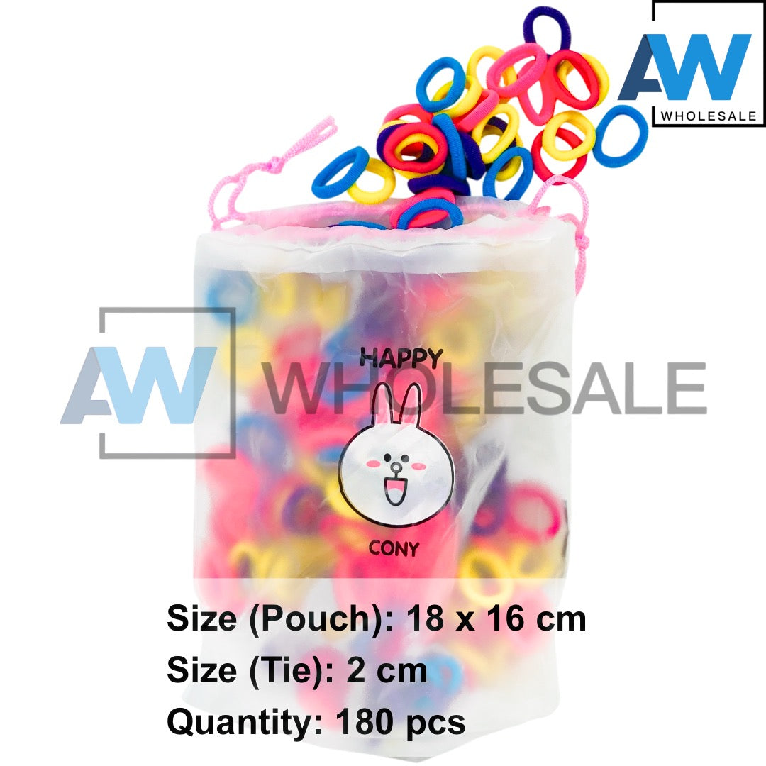 HPN-2416 (12 bags) 180 pcs Hair Tie Pouch Bag