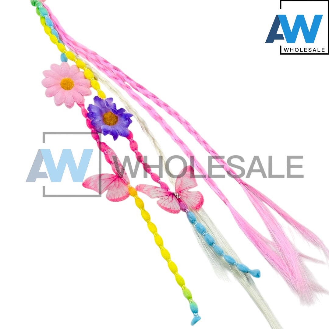 HPN-2426 (12 pcs) Flower & Butterfly Braided Extension