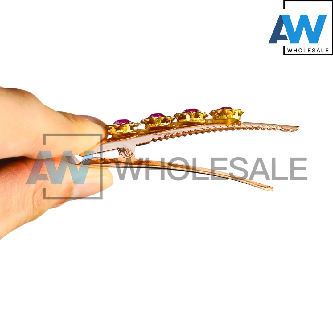 HPN-2462 (12 cards) Gemstone Sectioning Hair Clips