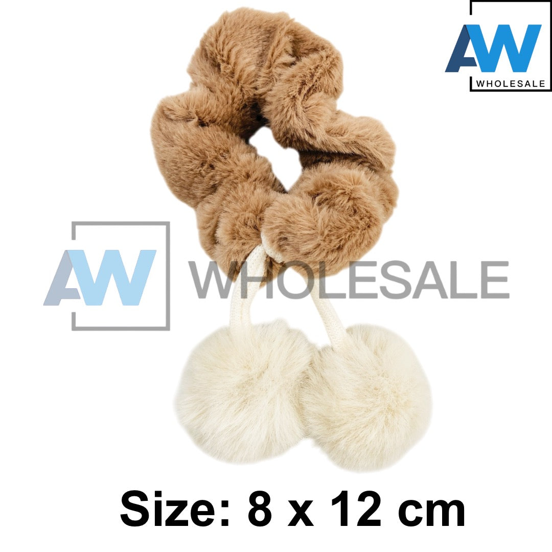 HPN-2486 (10 pcs) Pom Pom Scrunchies
