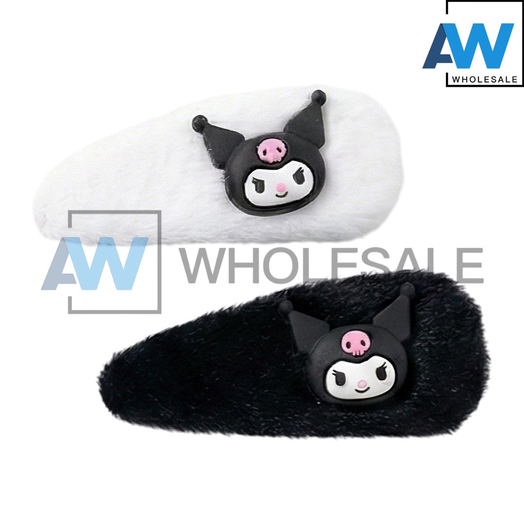 HPN-2493 (10 pcs) Cute Ornament Faux Fur Hair Clip