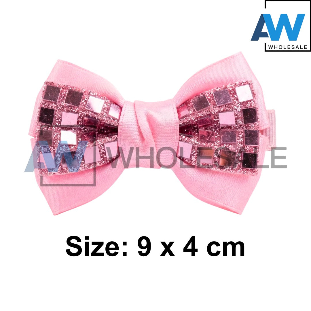 HPN-2495 (10 pcs) Sequin/Stripe Ribbon Hair Clips