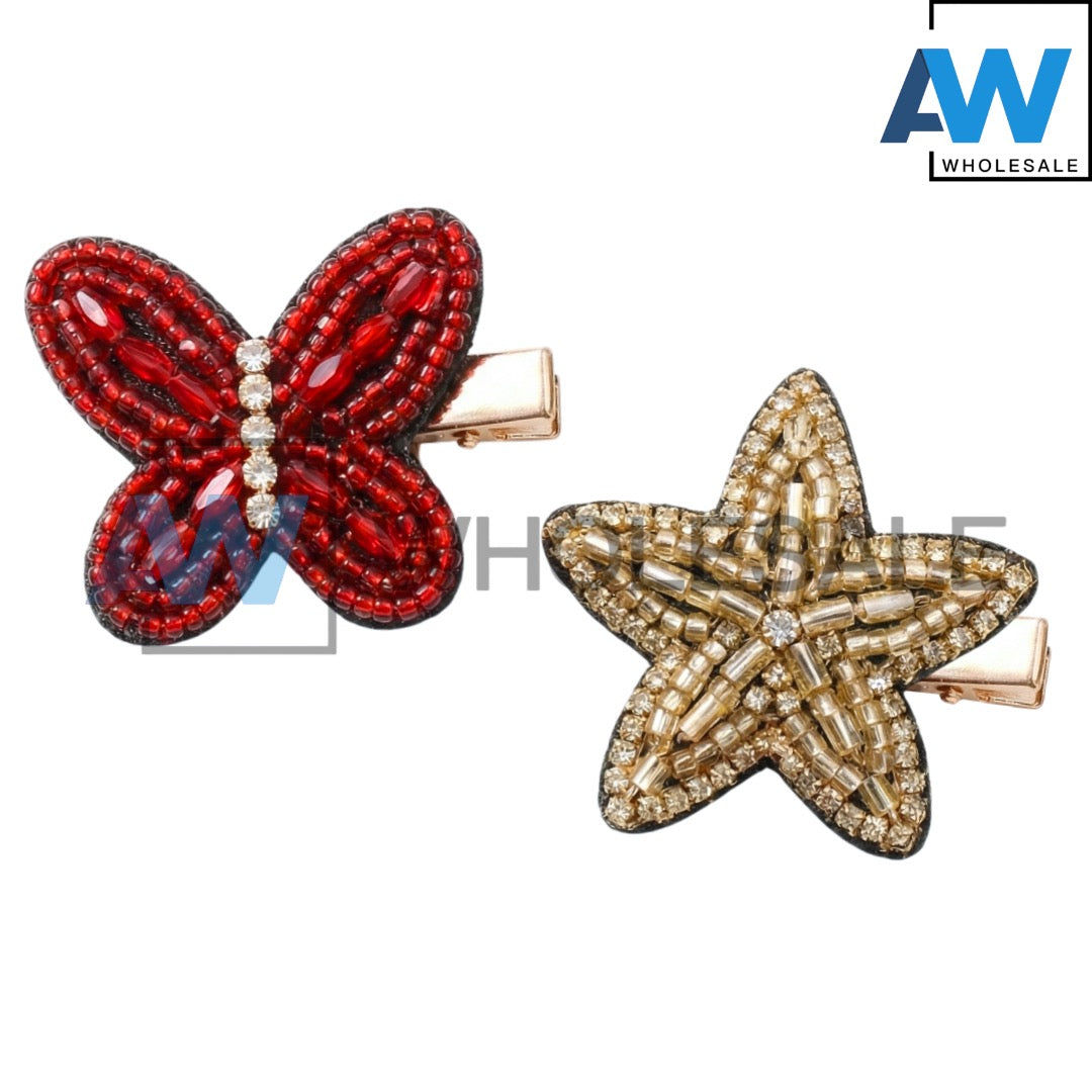 HPN-2528 (10 pcs) Gemstone Design Hair Clips