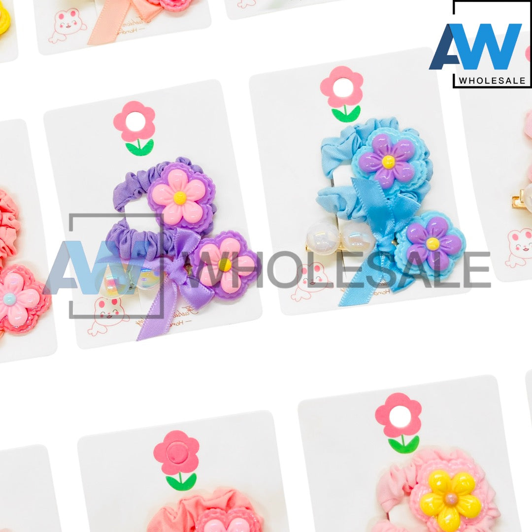 HPN-2591 (12 cards) Hair Tie + hair Clip Set