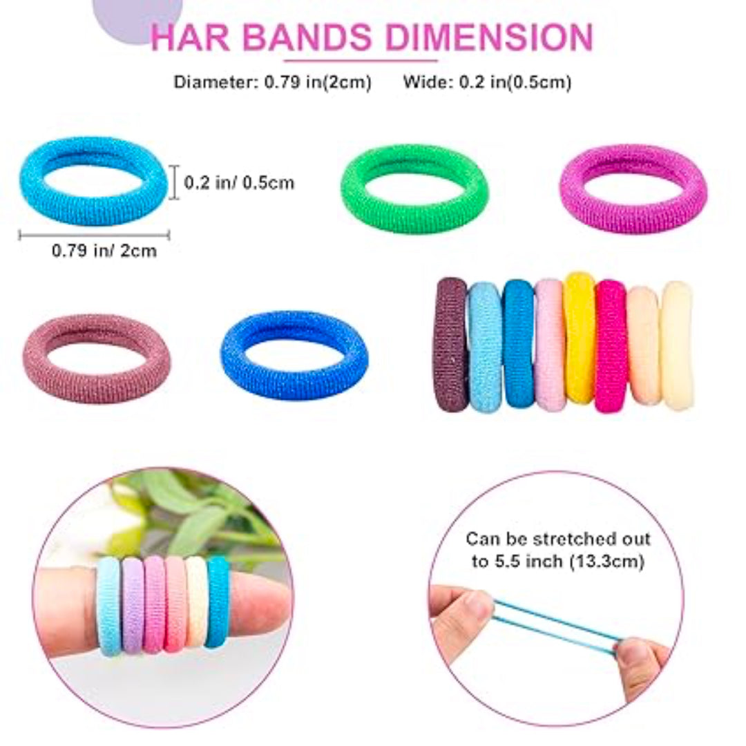 HPN-2597 (12 packs) 30 pcs Fabric Hair Ties