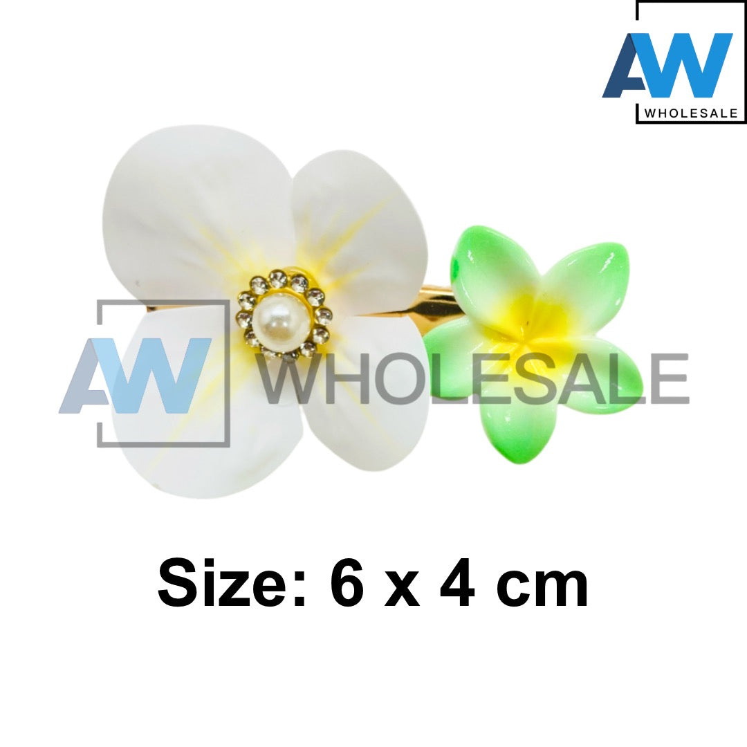 HPN-2617 (12 pcs) Flower Metal Hair Clips