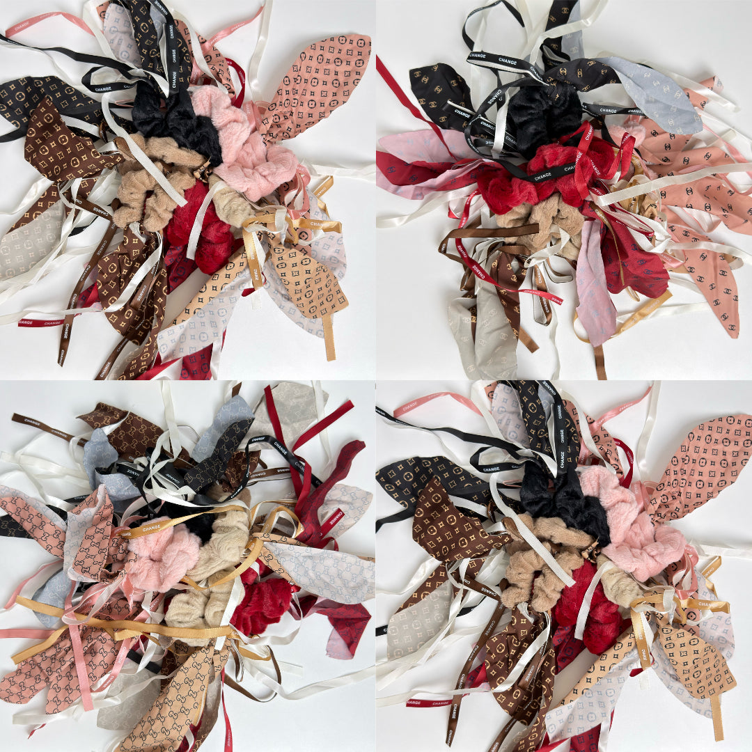 HPN-2675 (10 pcs) Spiral Hair Ties with Ribbon
