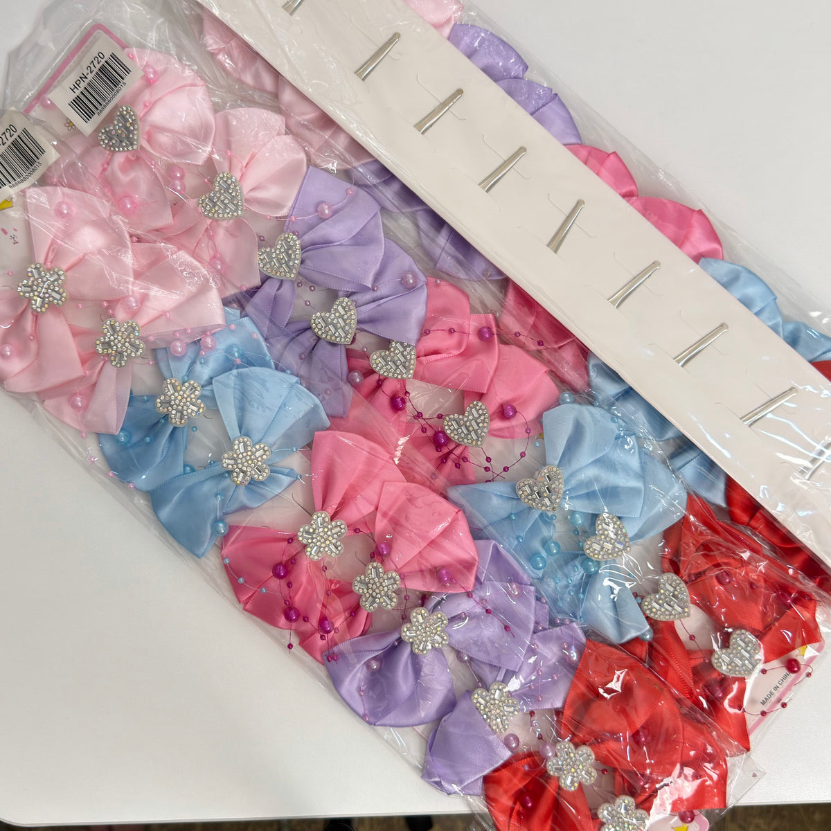 HPN-2720 (10 pcs) Diamond Bow Hair Clip Set