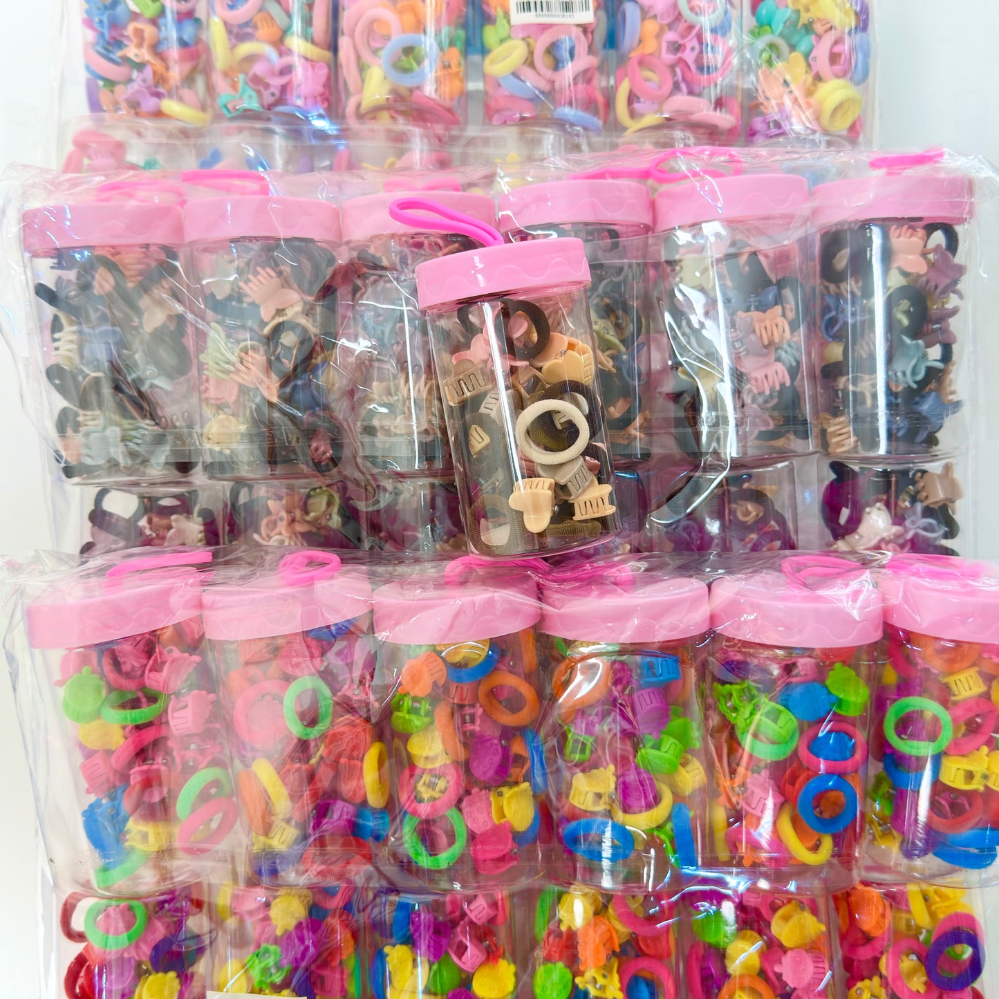 HPN-2780 (12 jars) Mini Claw Clip and Hair Tie Jar Set