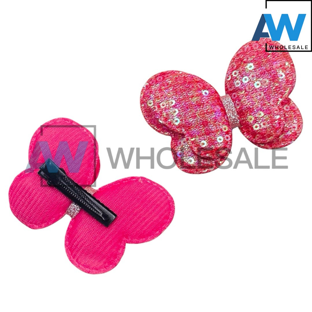 HPN-2485 (10 sets) Sequin Butterfly Hair Clip