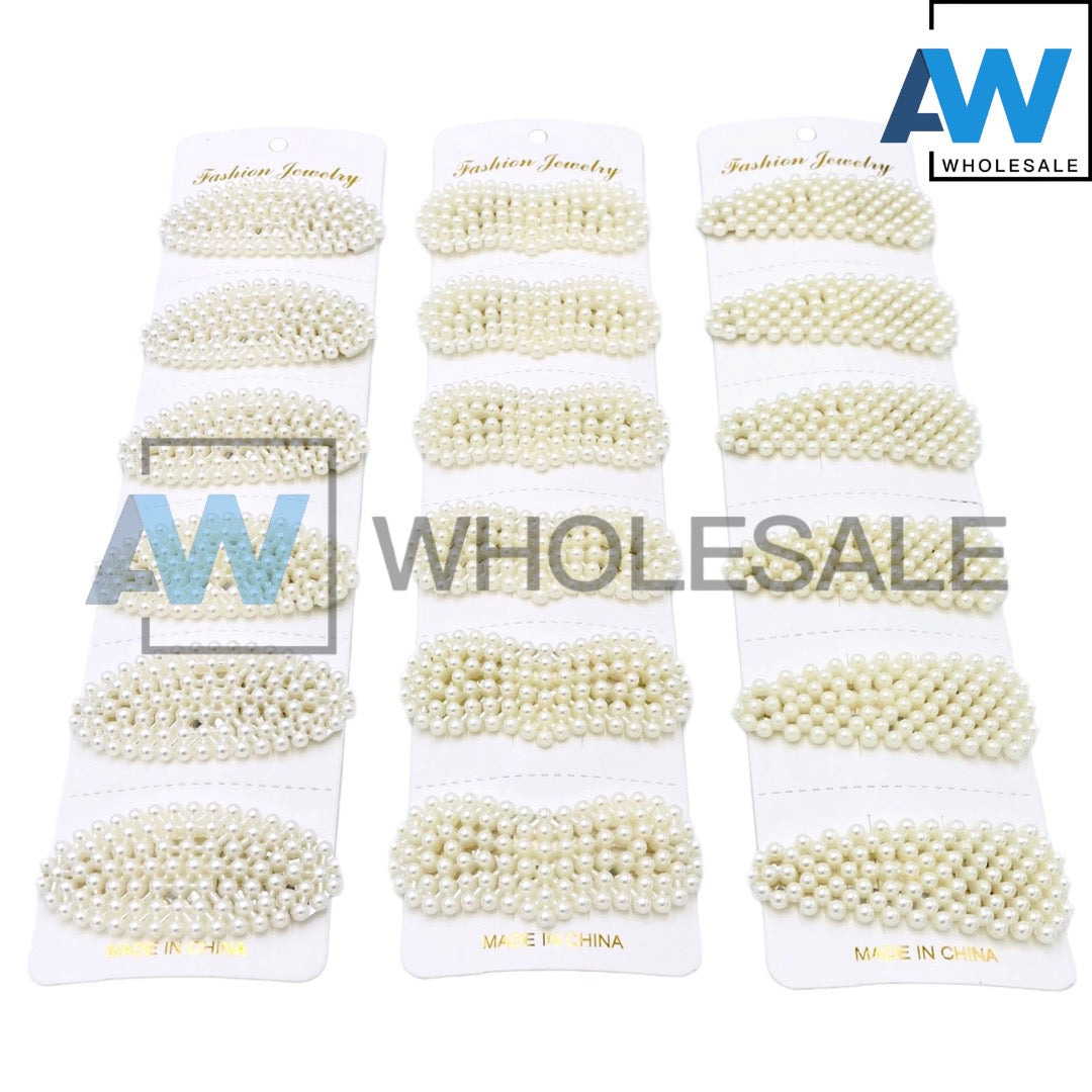 HPN-12 (12 pcs) Pearl Snap Hair Clip