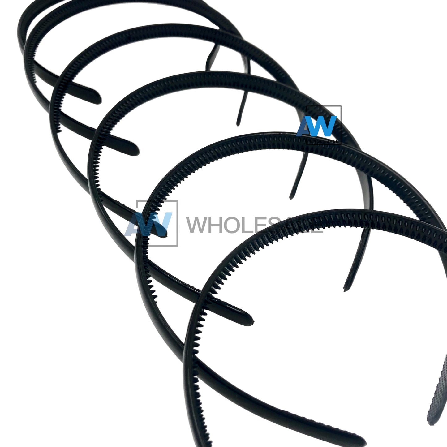 HB-976 (12 pcs) Glossy 1 cm Thick Plastic Headbands