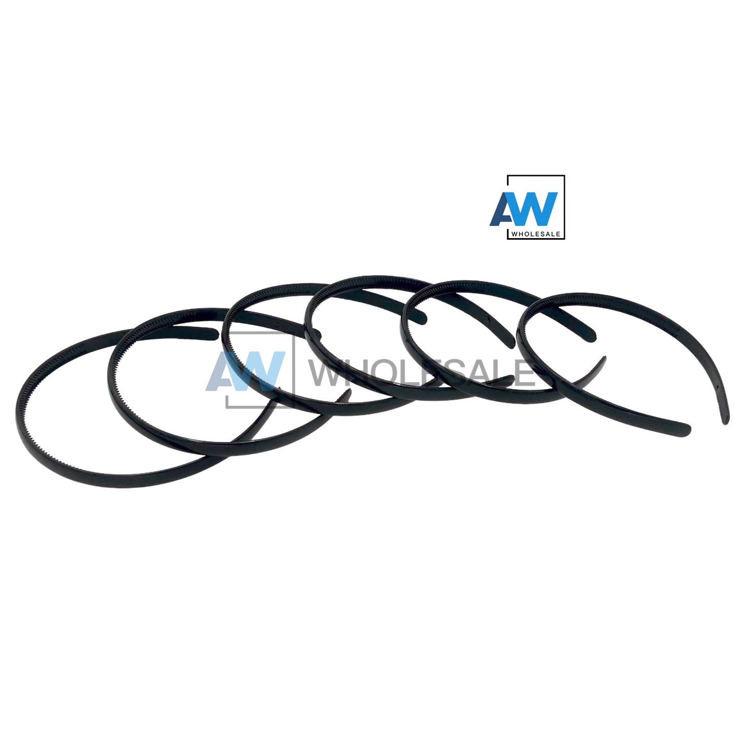 HB-976 (12 pcs) Glossy 1 cm Thick Plastic Headbands