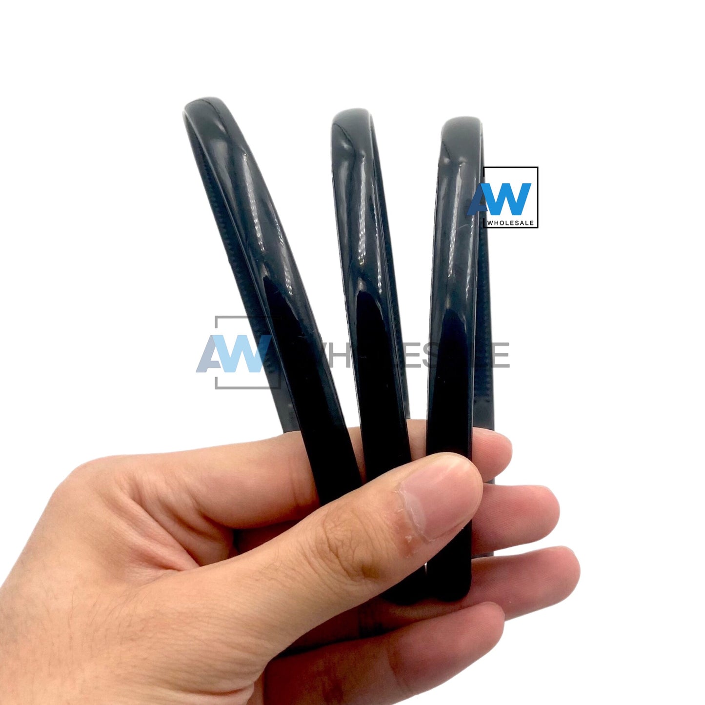 HB-976 (12 pcs) Glossy 1 cm Thick Plastic Headbands