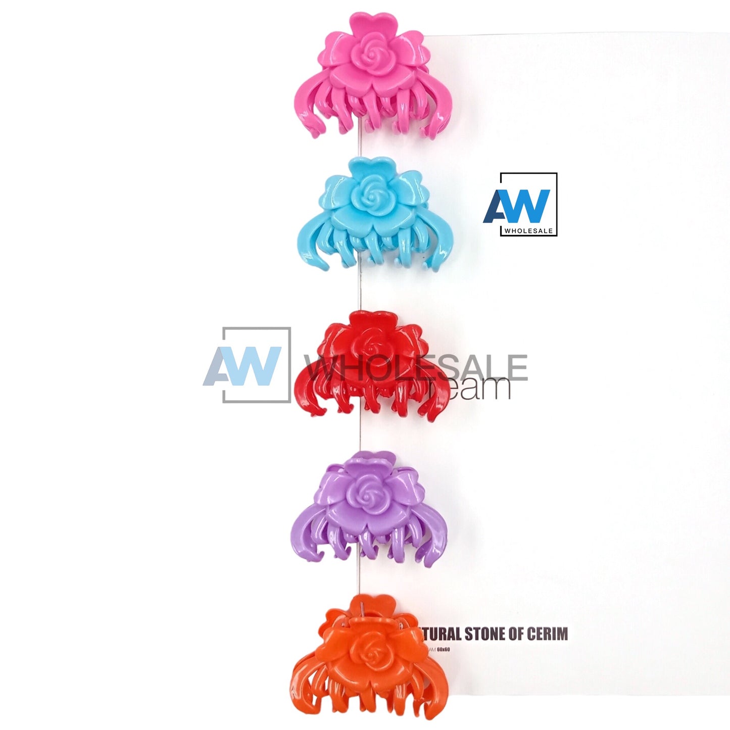 AB-258 (12 pcs) Glossy 6.5 cm Hair Clamps