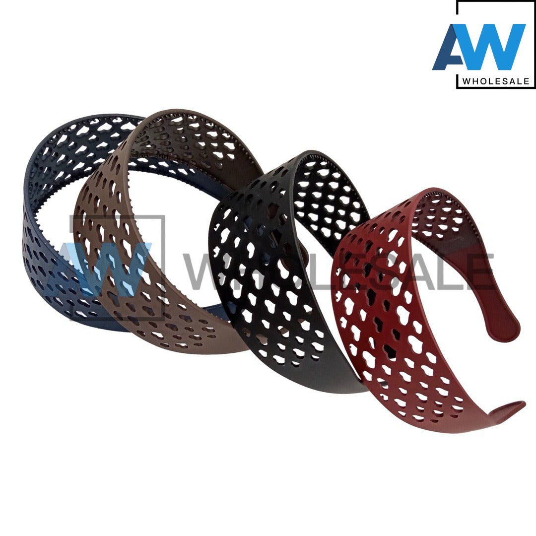 HB-132A (12 pcs) Matte 4.5-5 cm Thick PVC Headbands