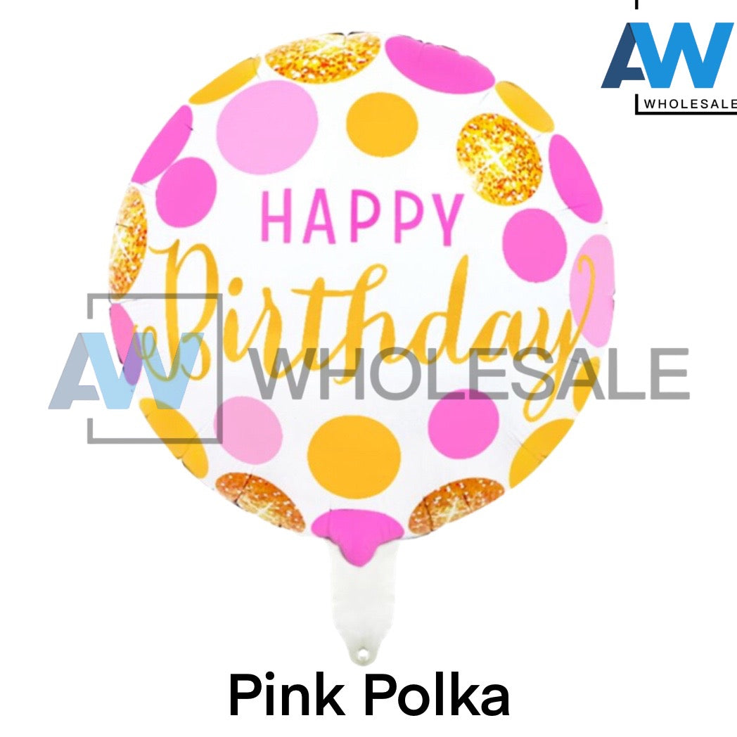 PS-344 (1 pc) Happy Birthday Round Foil Balloon