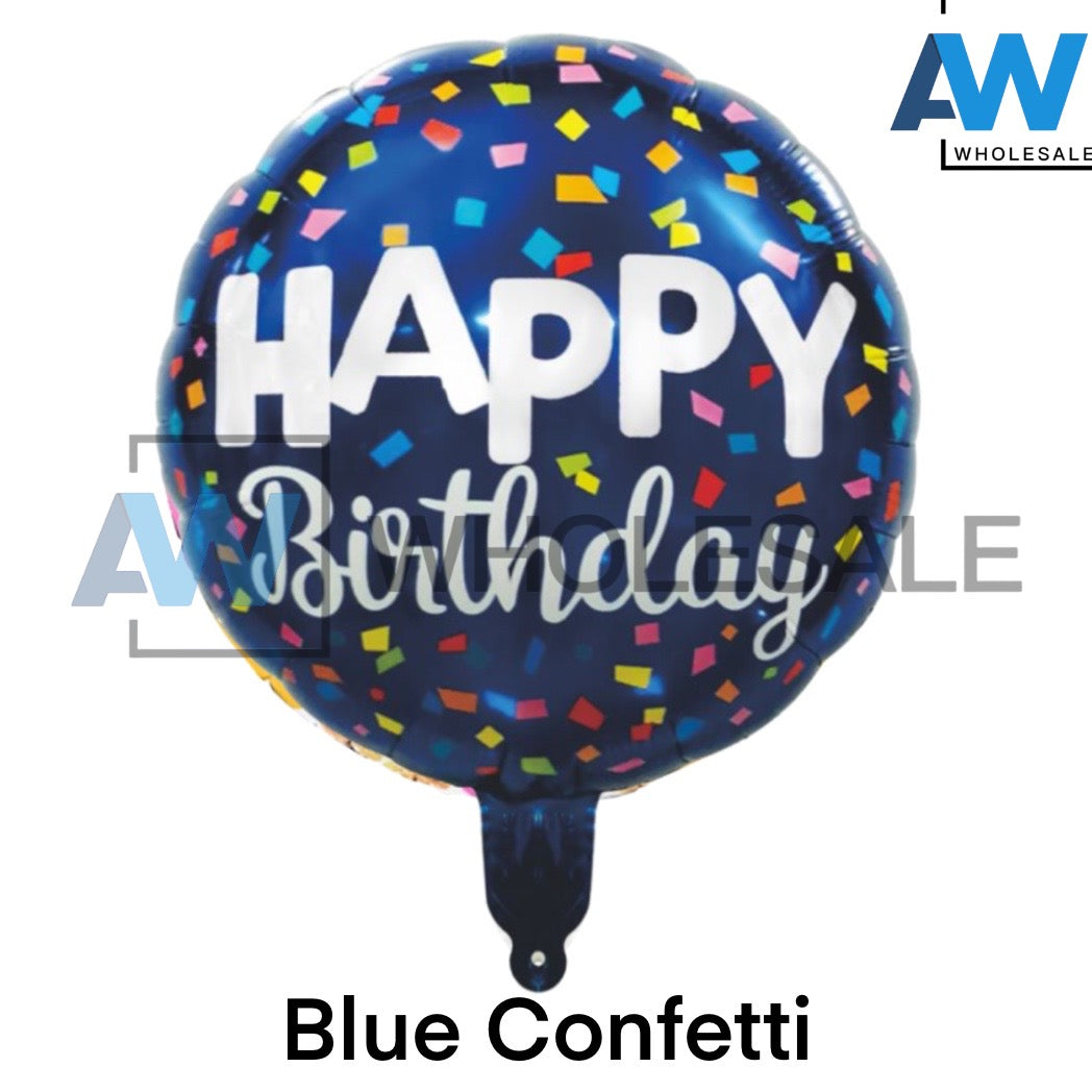 PS-344 (1 pc) Happy Birthday Round Foil Balloon