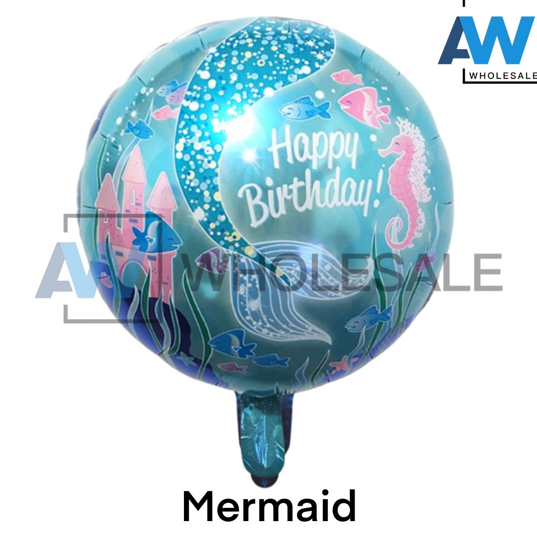 PS-344 (1 pc) Happy Birthday Round Foil Balloon