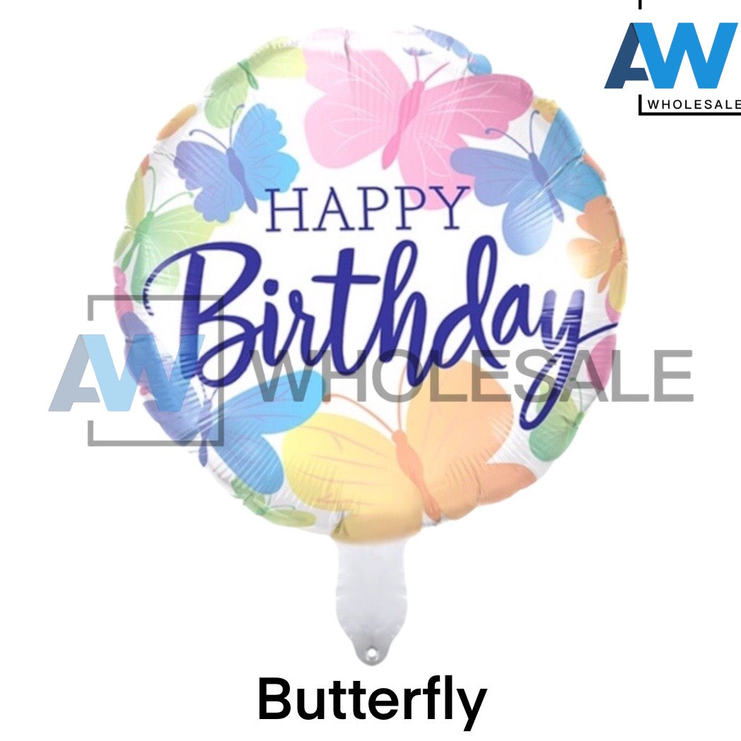 PS-344 (1 pc) Happy Birthday Round Foil Balloon