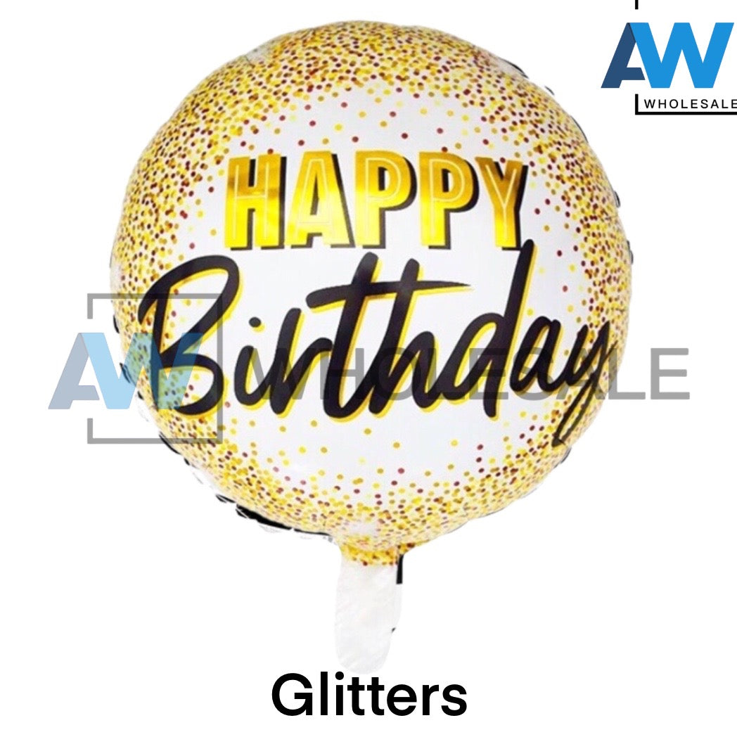 PS-344 (1 pc) Happy Birthday Round Foil Balloon