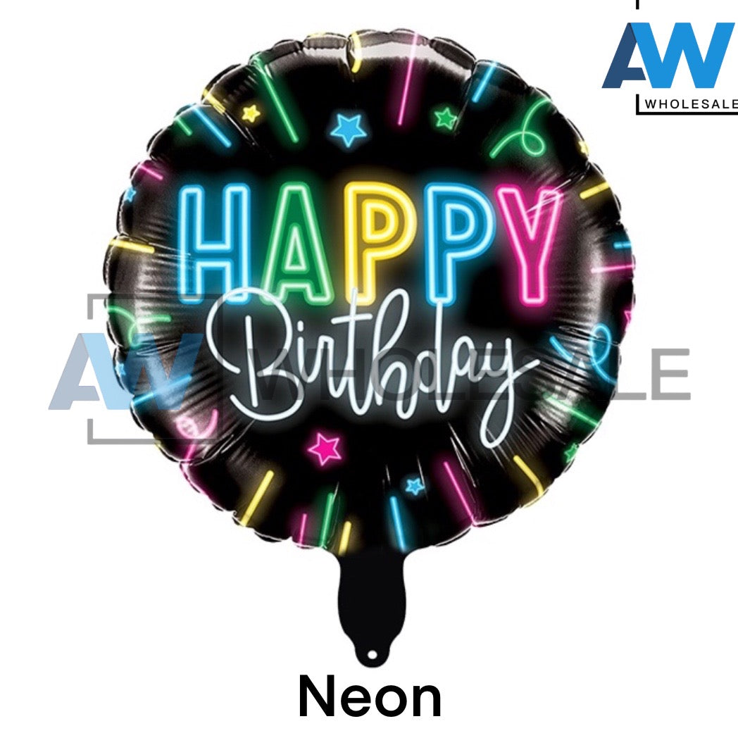 PS-344 (1 pc) Happy Birthday Round Foil Balloon