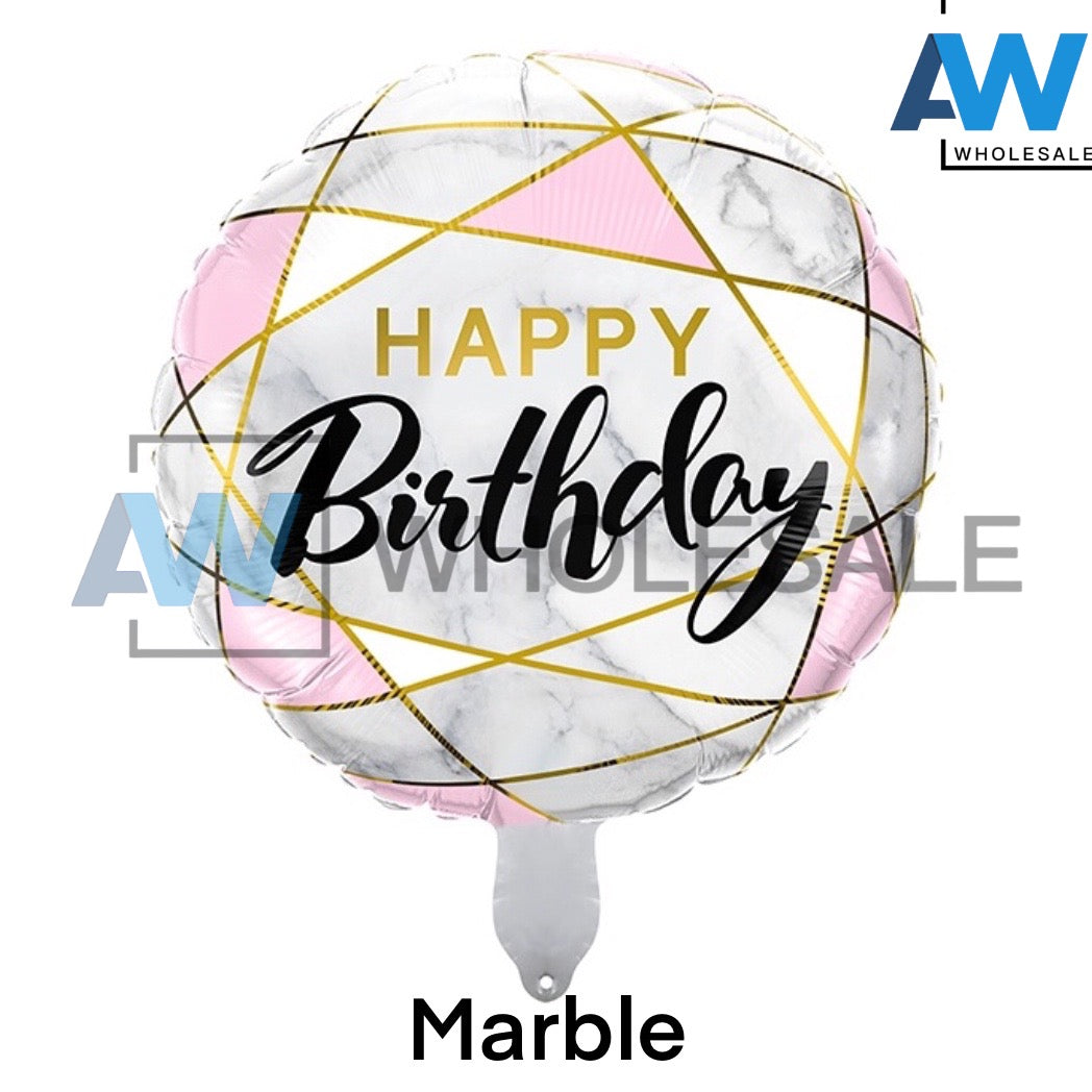 PS-344 (1 pc) Happy Birthday Round Foil Balloon