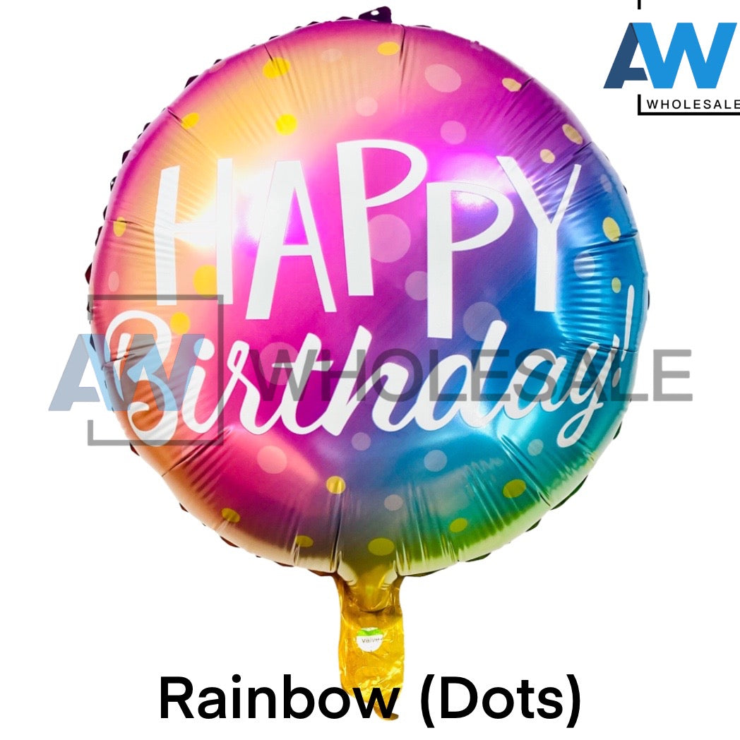 PS-344 (1 pc) Happy Birthday Round Foil Balloon