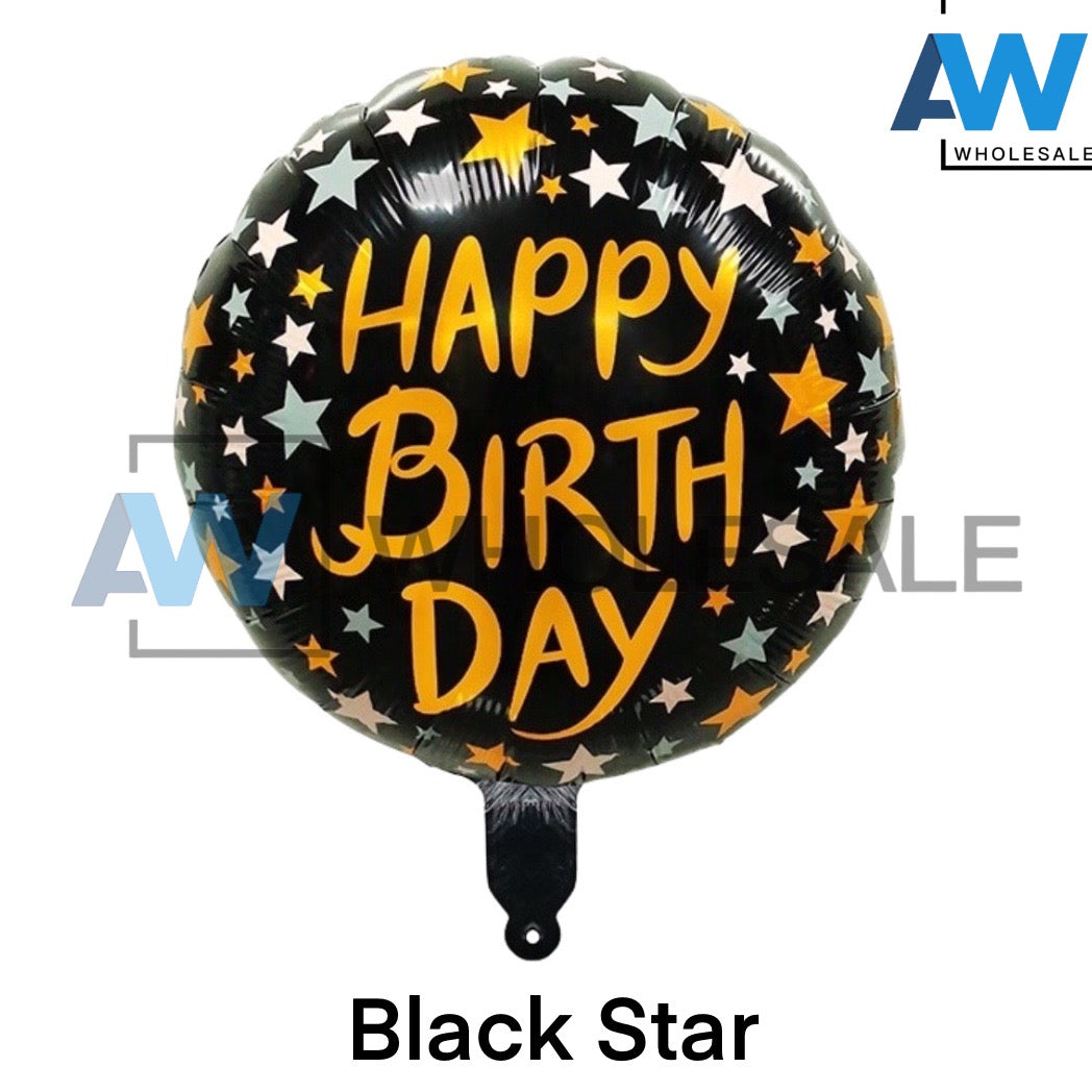 PS-344 (1 pc) Happy Birthday Round Foil Balloon