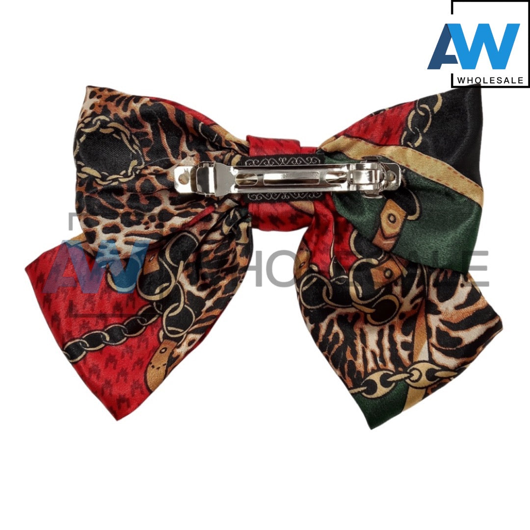 HPN-687 (12 pcs) Satin Bow French Barrette Hair Clips
