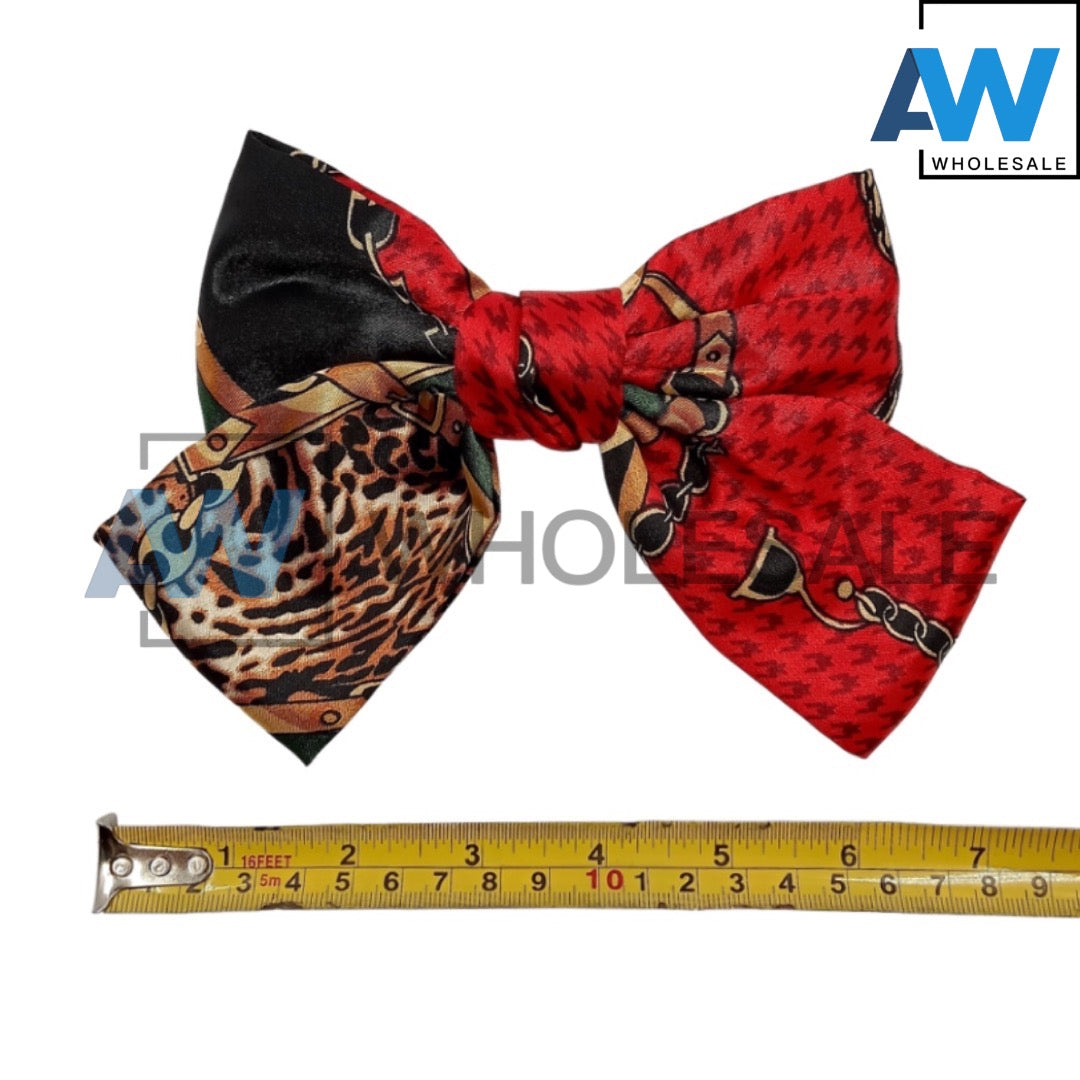 HPN-687 (12 pcs) Satin Bow French Barrette Hair Clips