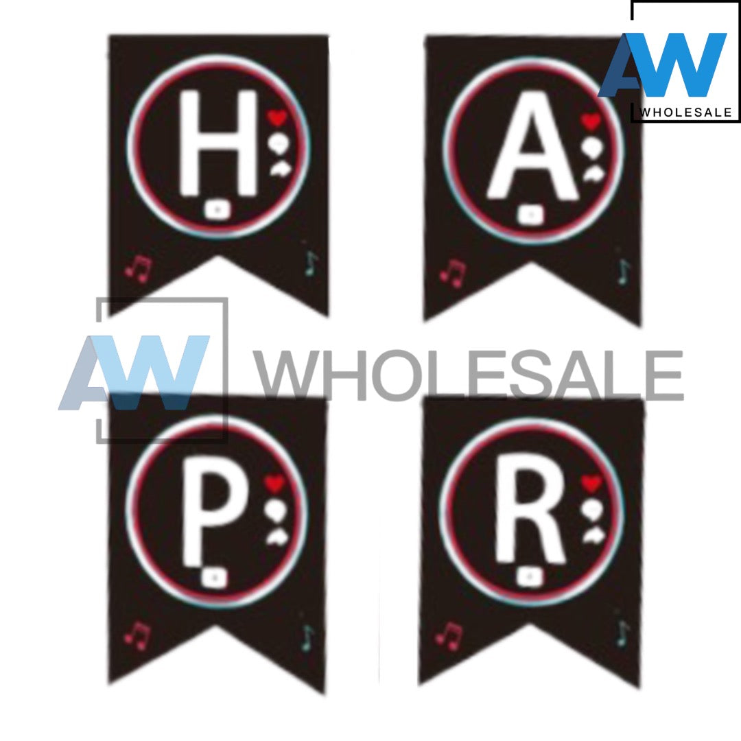 PS-265 (1 set) Tiktok Happy Birthday Banner
