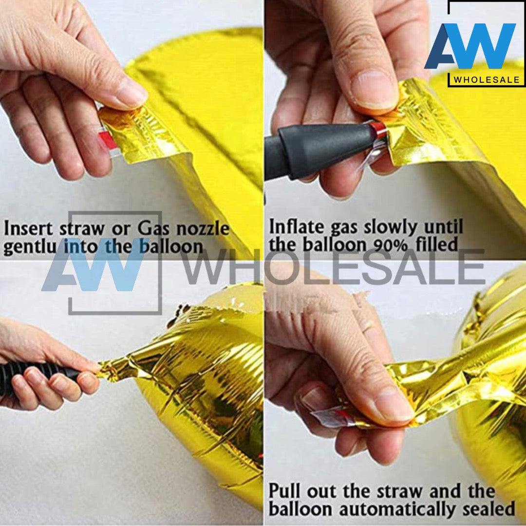 PS-01 (1 pc) 16 Inches Gold Letter & Number Foil Balloons
