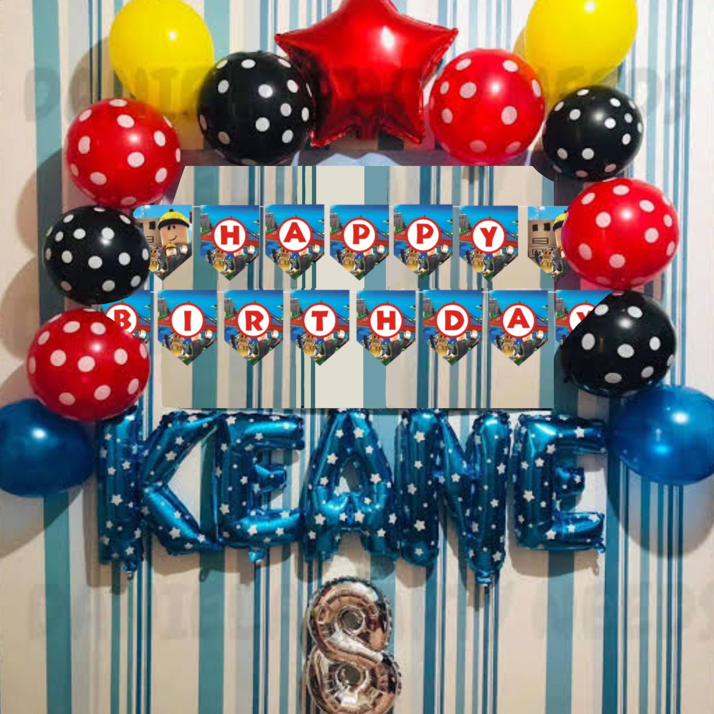 PS-269 (1 set) Roblox Happy Birthday Banner