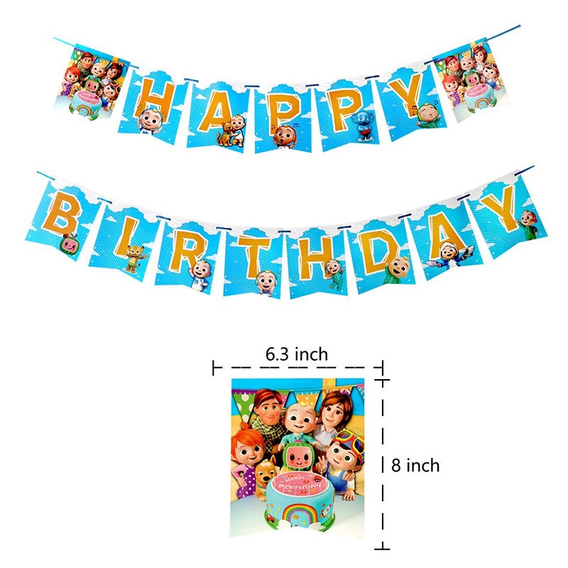 PS-267 (1 set) Cocomelon Happy Birthday Banner