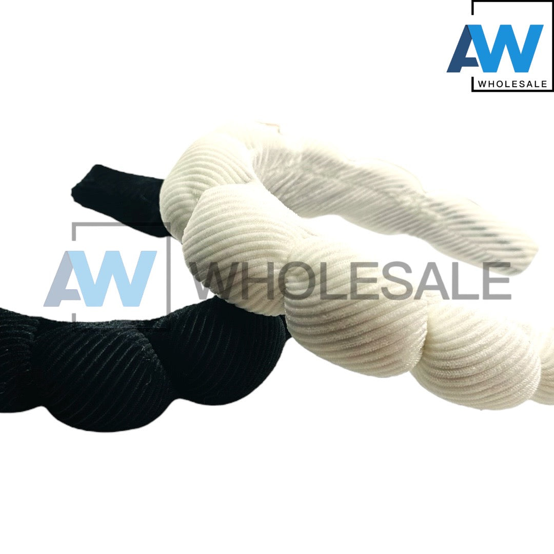 HB-1642 (6 pcs) Textured Stripe Plush Headbands