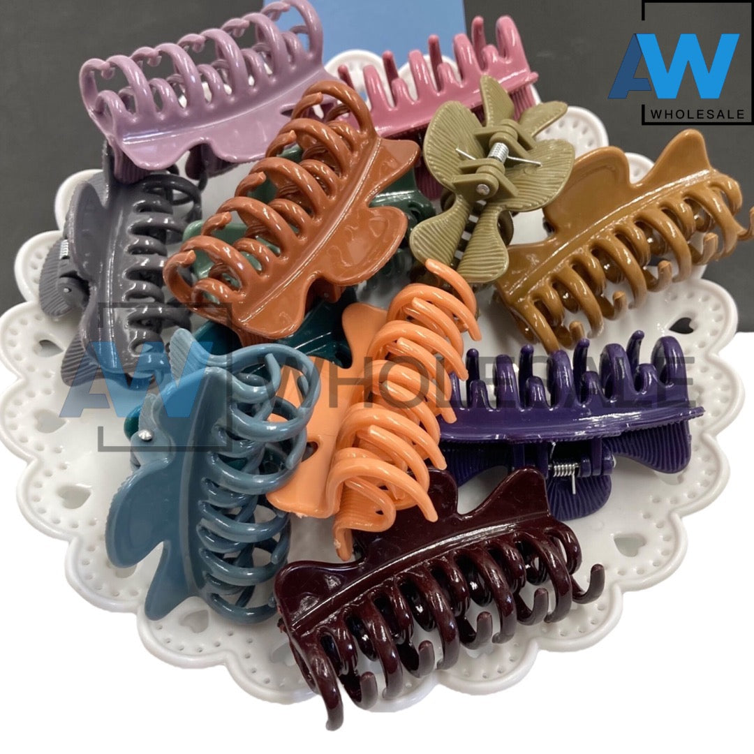 AB-524 (12 pcs) Glossy Cat Ear Hair Clamps