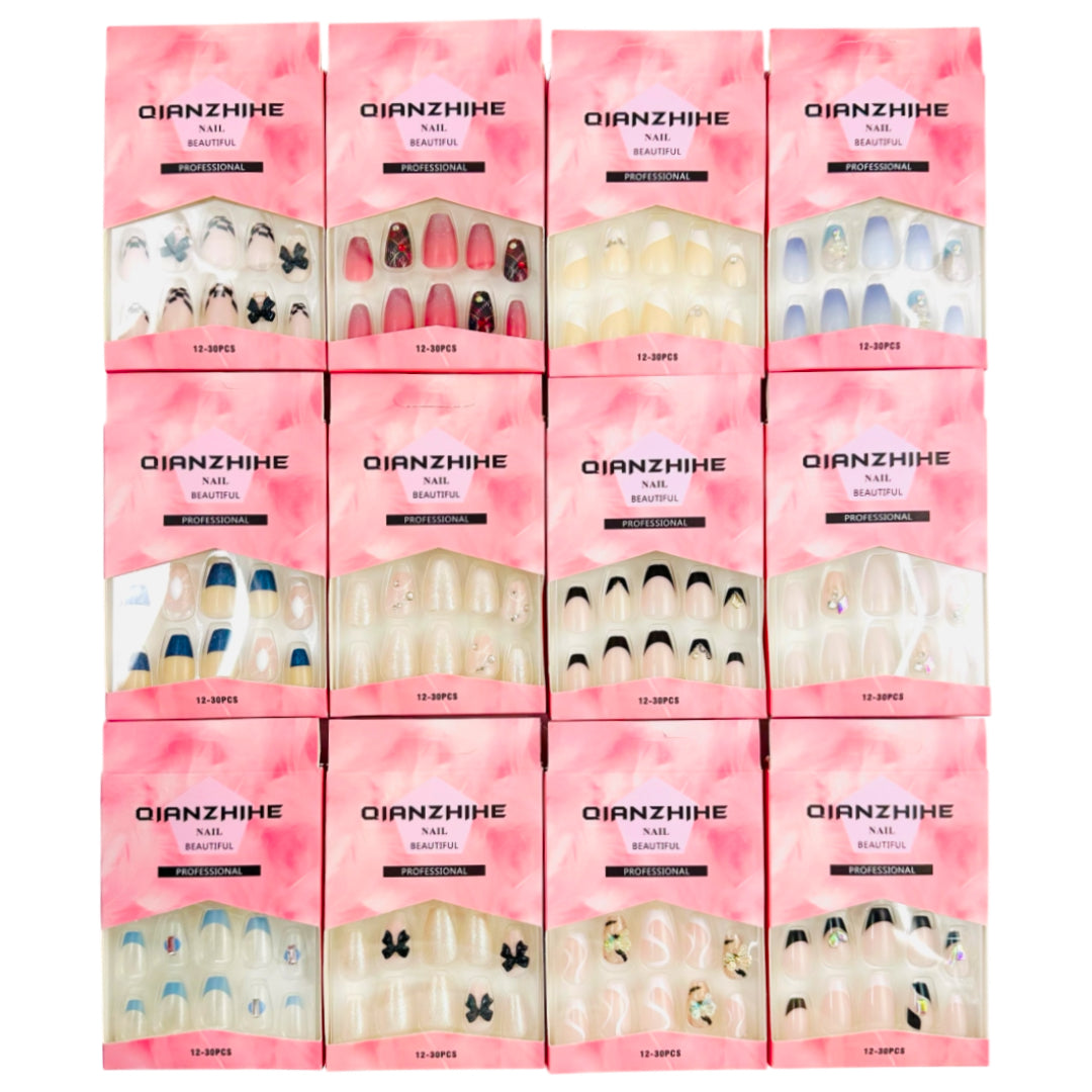 NA-50 (12 sets) 12 in 1 Nail Art Set With Adhesive