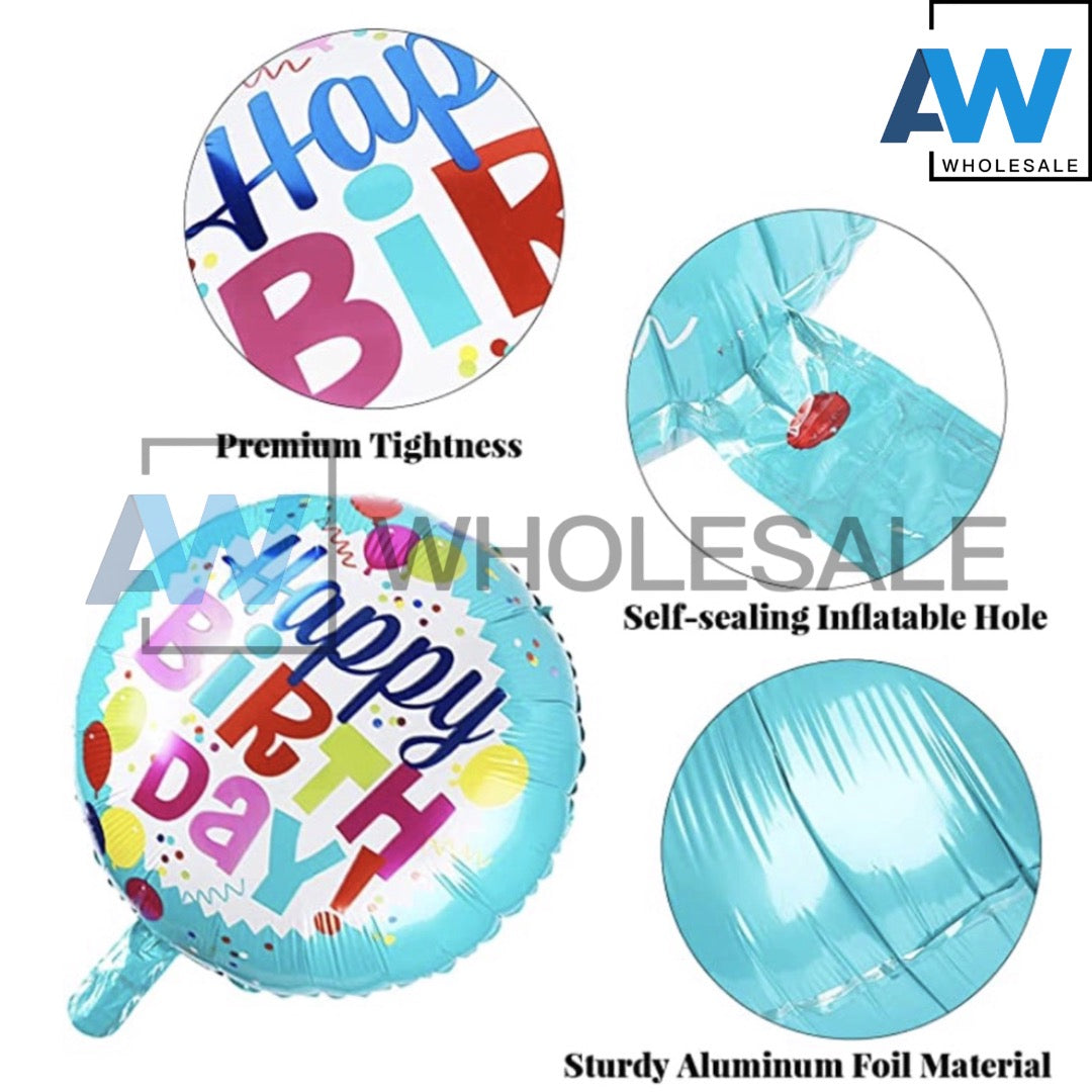 PS-344 (1 pc) Happy Birthday Round Foil Balloon