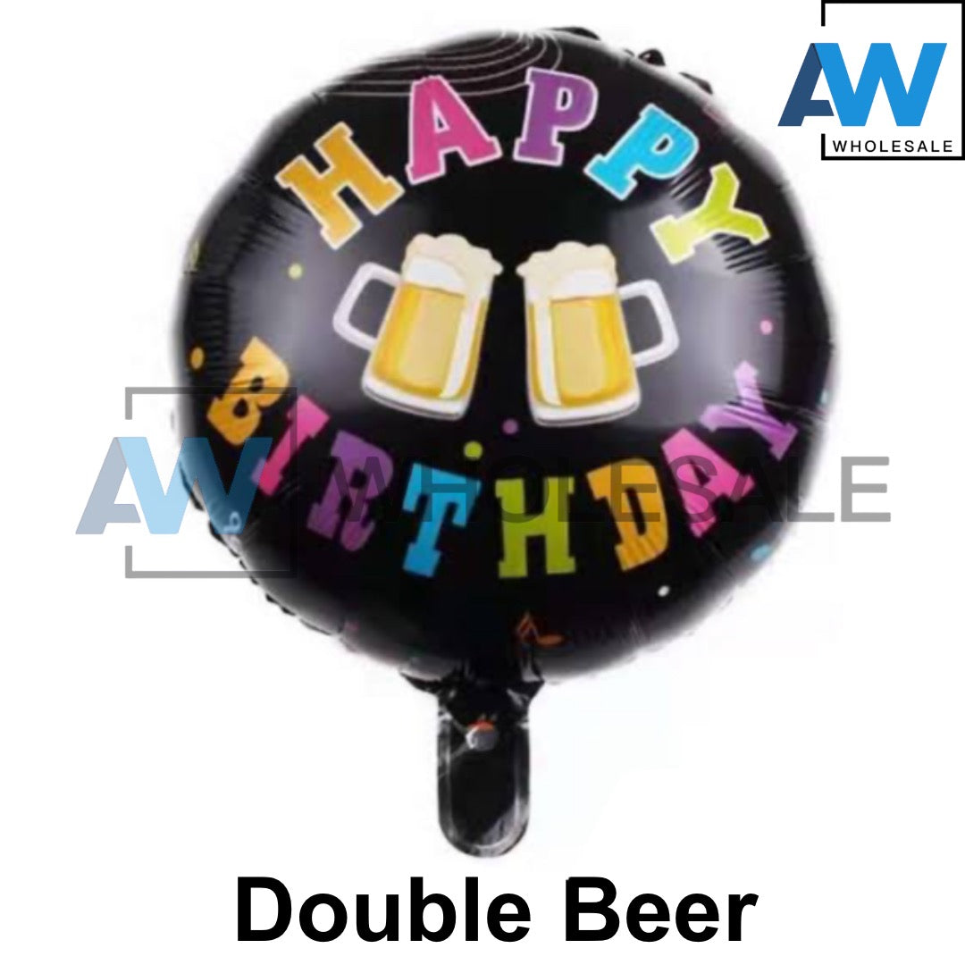 PS-344 (1 pc) Happy Birthday Round Foil Balloon