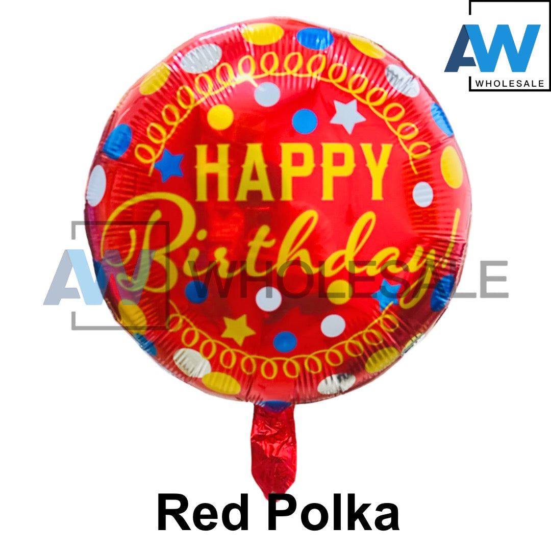 PS-344 (1 pc) Happy Birthday Round Foil Balloon