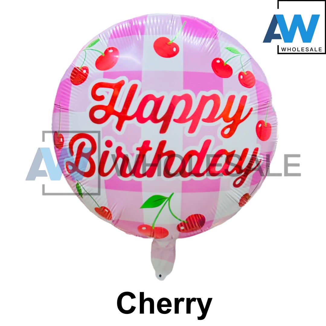 PS-344 (1 pc) Happy Birthday Round Foil Balloon