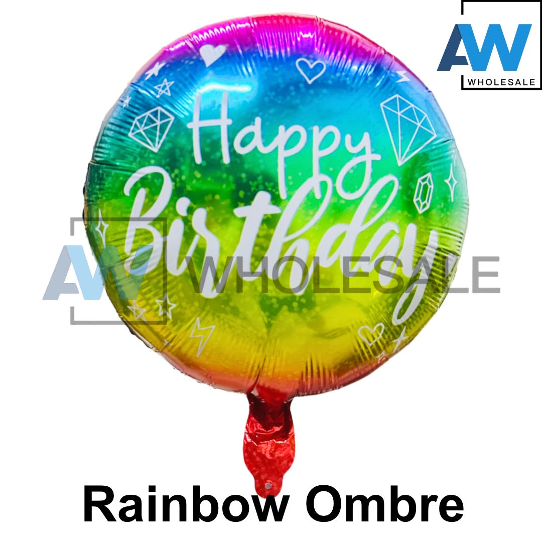 PS-344 (1 pc) Happy Birthday Round Foil Balloon