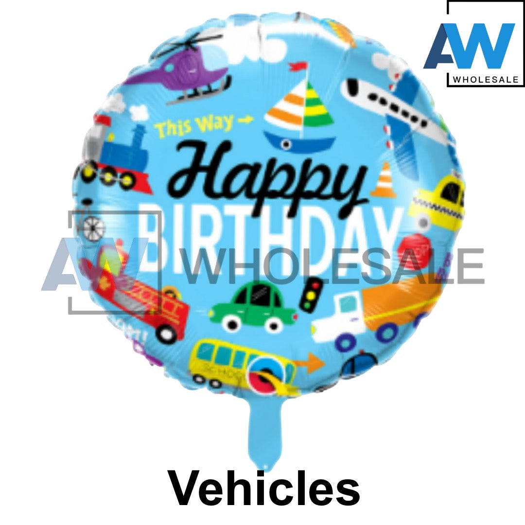 PS-344 (1 pc) Happy Birthday Round Foil Balloon