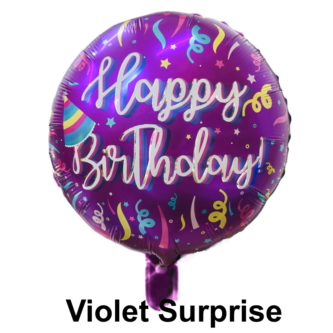 PS-344 (1 pc) Happy Birthday Round Foil Balloon